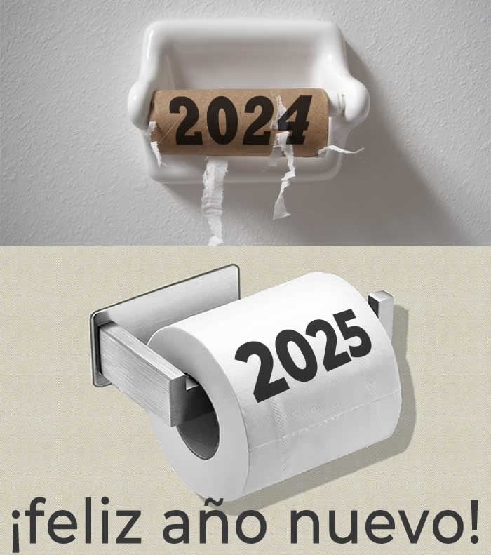 Imagen humorística rollo de papel higiénico para el año 2023