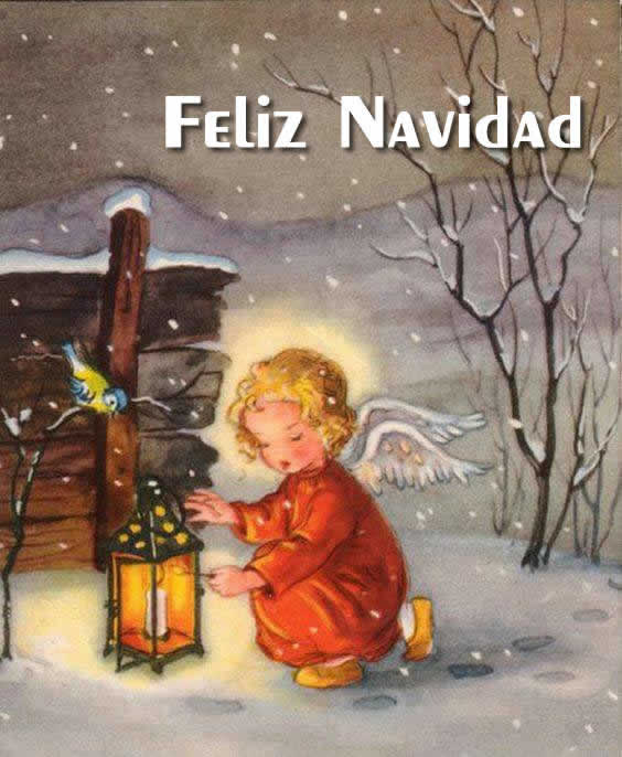 Imagen tierna para niños con saludos navideños