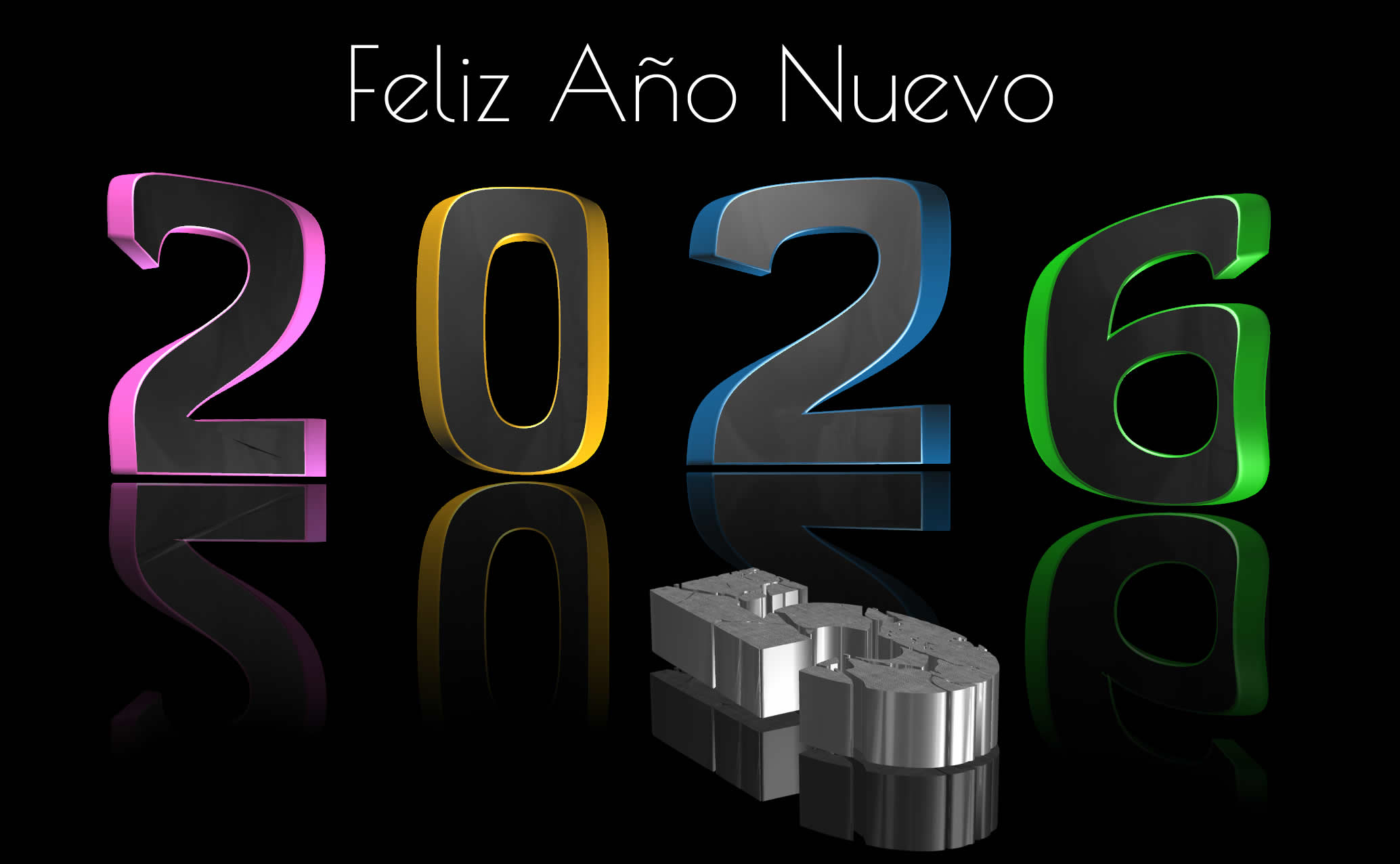 Imagen con 2026 mirando al 2025, ya terminada, con mascarilla quirúrgica
