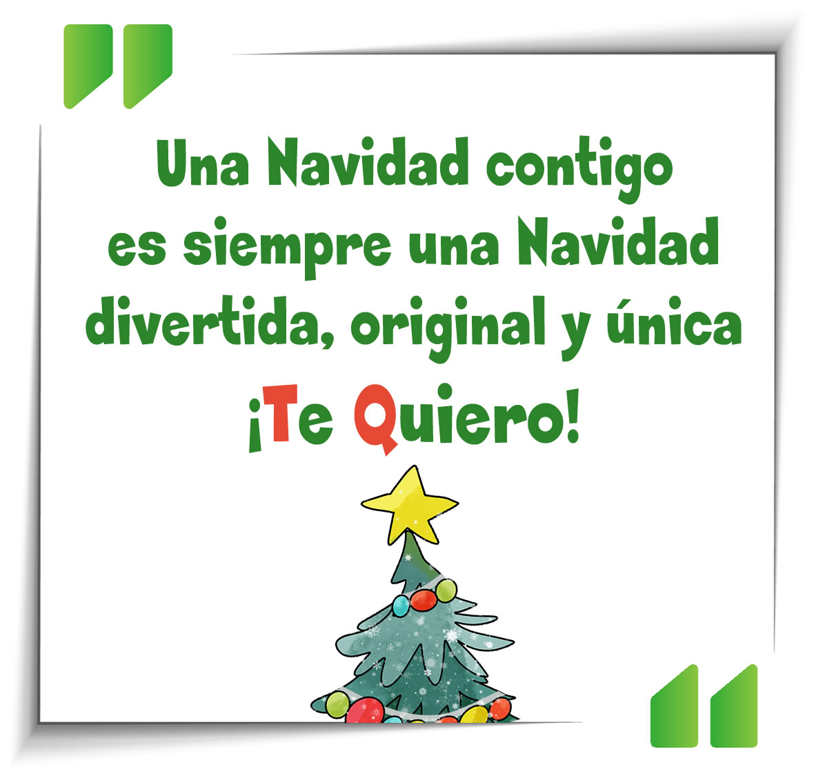 Imagen con árbol de Navidad con mensaje para alguien que amas