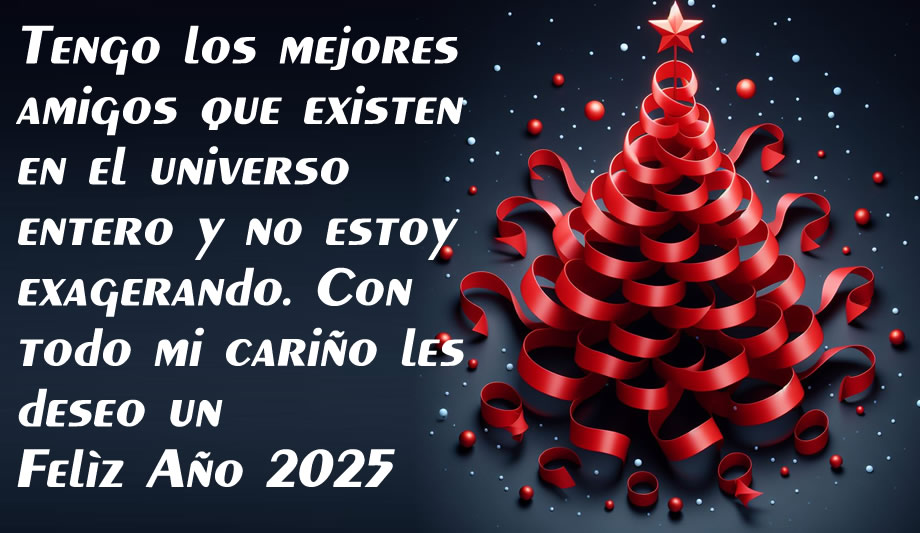 imagen con estilizado árbol de Navidad con dedicación para tus mejores amigos: