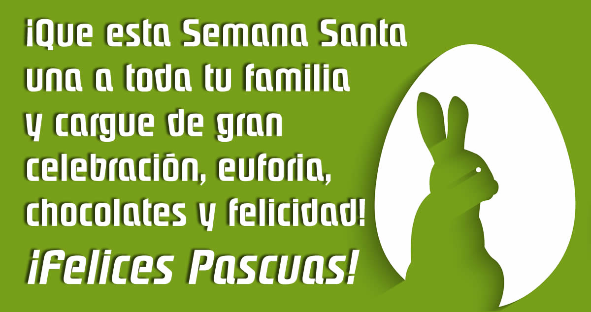 Imagen con mensaje de Felices Pascuas