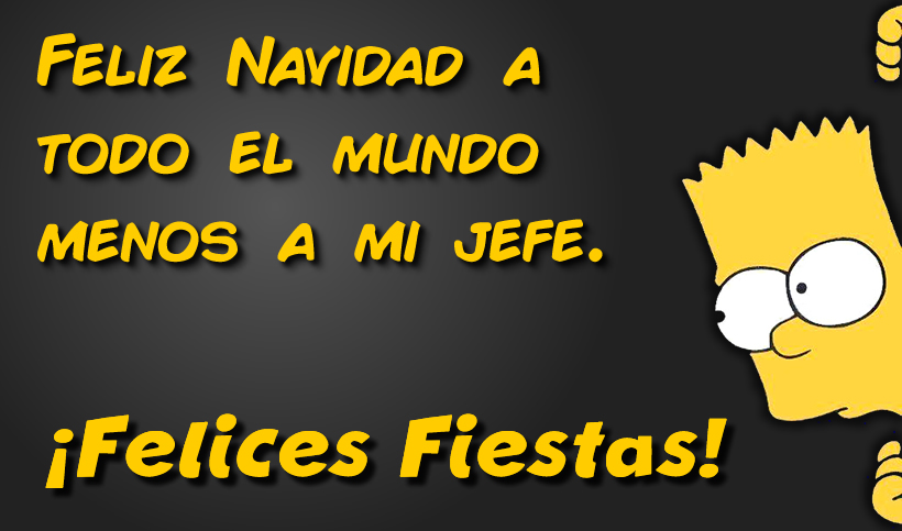 Imagen con Bart Simpson y bonita frase para felices fiestas