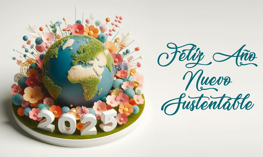 Feliz año nuevo 2025 imagen eco sostenible