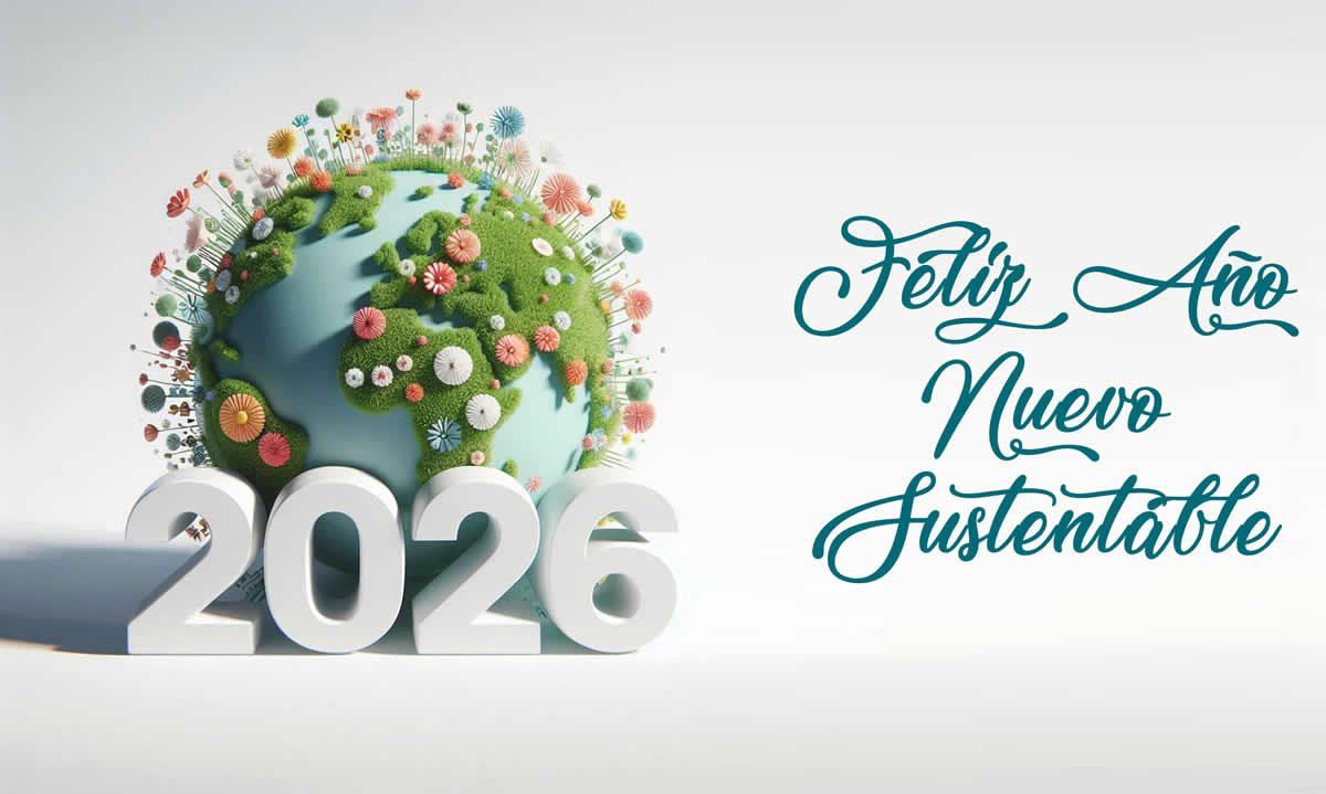 Feliz año nuevo 2026 imagen eco sostenible