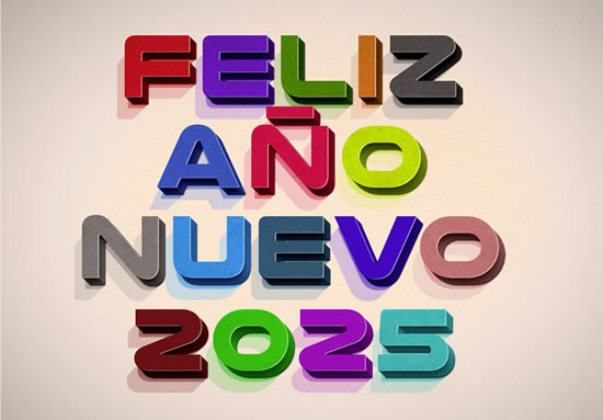 feliz año nuevo 2025 colorido efecto retro imagen