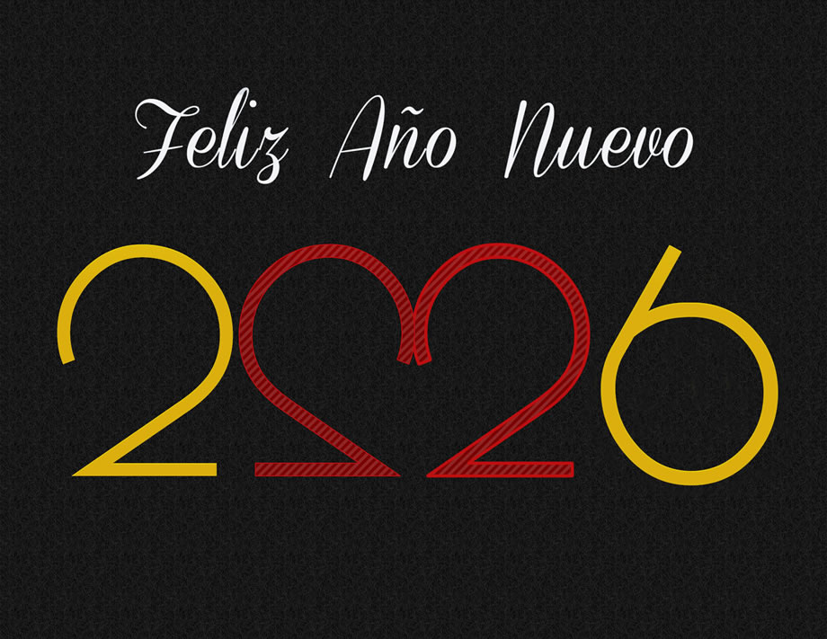 felices fiestas 2026 imagen roja con destellos de luz