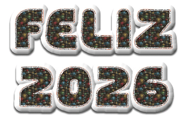Gif animado con texto GOOD 2026 brillado con fuegos artificiales.