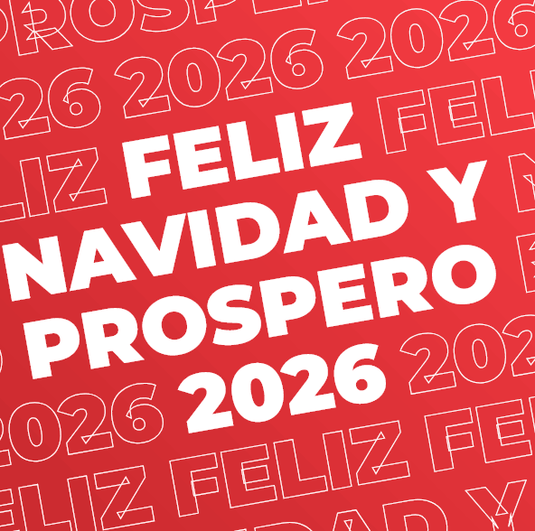  Efecto de diapositiva de movimiento GIF animado Feliz Navidad y Prospero 2026 del texto.