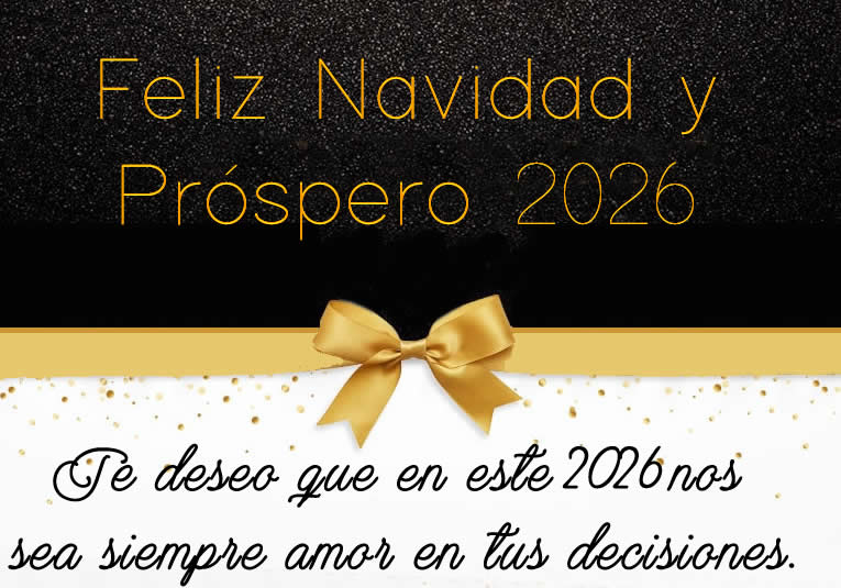 Imagen con texto: Te deseo que en este 2026 nos sea siempre amor en tus decisiones