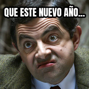 meme divertido 2026 con expresión cansada de recibir buenos deseos