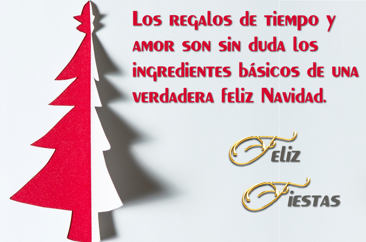 Imagen con un árbol de Navidad estilizado para compartir en las redes sociales con un texto de saludo de Feliz Navidad