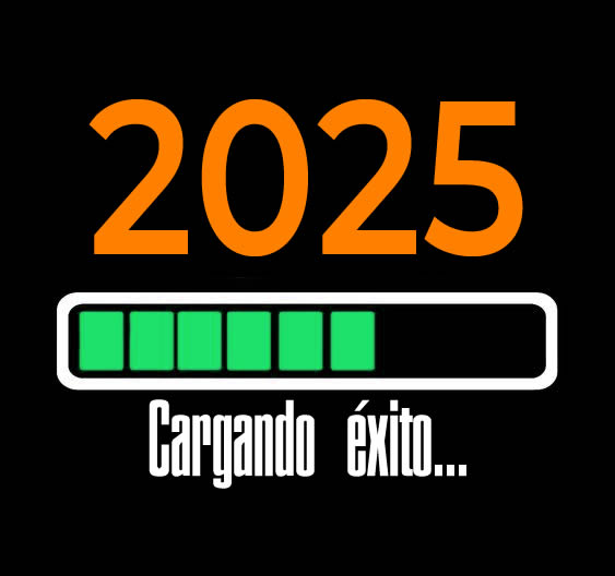 Imagen de 2025 con carga de año nuevo en progreso