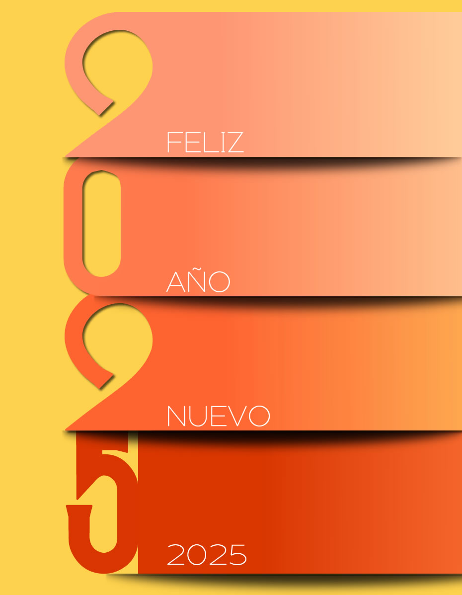 Imagen elegante con tarjeta de felicitación vertical 2025. Feliz año nuevo.