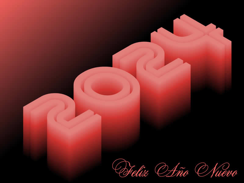 Imagen 2025 en 3D color rojo