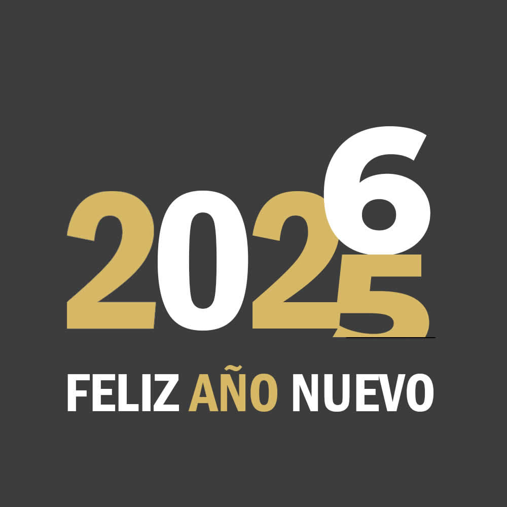 Imagen con texto feliz año nuevo 2026