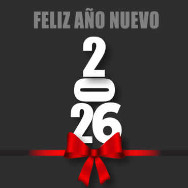 Texto 2026 decorado con un gran lazo rojo