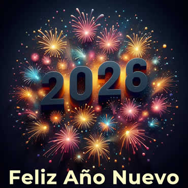 Imagen de festividades con fuegos artificiales de medianoche